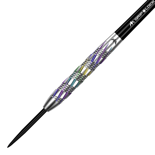 Mission Shuriken stalen pijlen Mission Shuriken Steeldarts sind präzise gefertigte Steeldarts. Das Bild zeigt die spezielle Form und das Design dieses Pfeils.