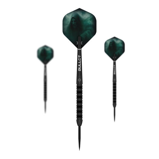 Bullet Shadow stalen darts Abgebildet ist das Set Bullet Shadow Steeldarts. Das Set besteht aus mehreren Steeldarts mit elegantem Aussehen.