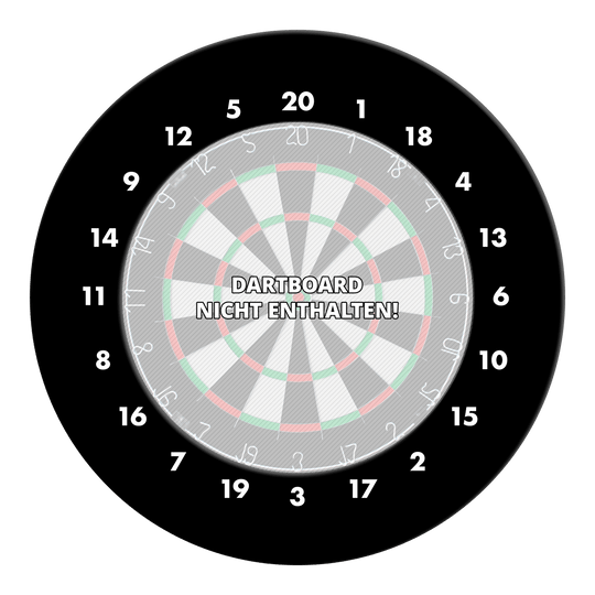 HD-cijfers dartbordrand - Aangepaste kleuren Dieses Bild zeigt einen schwarzen Dartboard Surround ohne Logo. Die Zahlen sind im HD-Stil dargestellt.