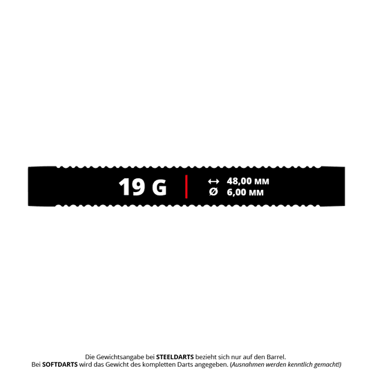 Mission Kaleidos softdarts - 19 g Das Bild zeigt die Mission Kaleidos Softdarts mit 19 Gramm Gewicht. Die Softdarts werden aus einer nahen Perspektive präsentiert.