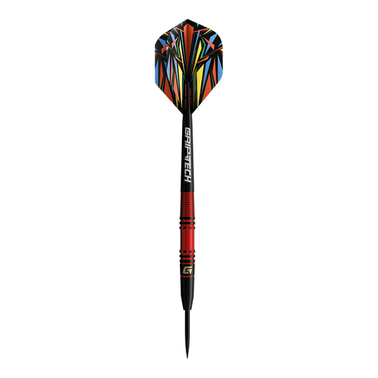 GOAT Atleet Rode Wolfraam Stalen Darts Abgebildet ist das Produkt GOAT Athlete Red Tungsten Steeldarts. Die Darts haben ein auffälliges rotes Design.