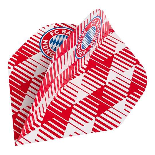 Bulls FC Bayern München Vluchtcollectie - 5 sets Zu sehen ist die Bulls FC Bayern München Flight Collection - 5 Satz. Das Produkt ist für Fans von FC Bayern München und Darts gedacht.