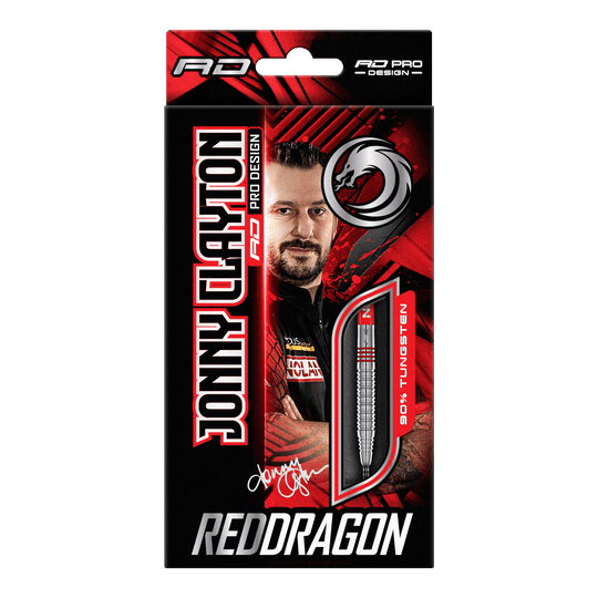 Zu sehen sind die Red Dragon Jonny Clayton Original 2 Steeldarts. Diese Darts wurden speziell für Jonny Clayton entworfen.