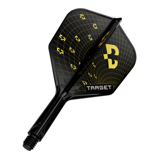Ein Dartflight aus der K-Flex Bolide No6 Reihe in 19 mm ist abgebildet. Der Flight hat ein modernes Design.