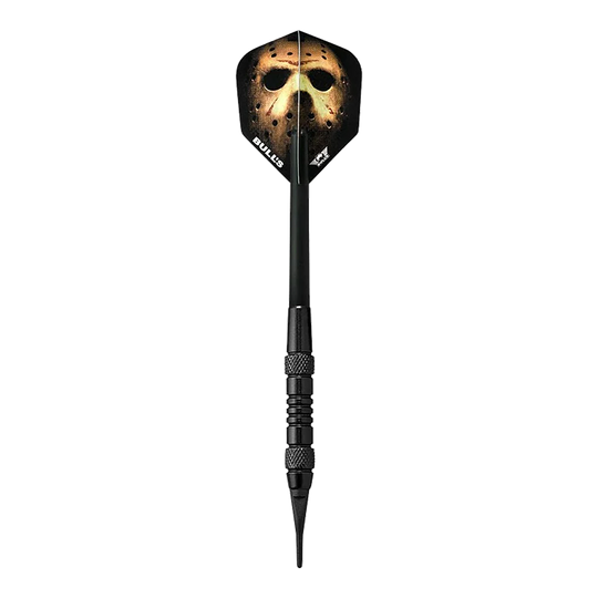Bulls NL Thriller Black Brass Softdarts - 18g Abgebildet ist das Produkt Bulls NL Thriller Black Brass Softdarts - 18g. Das Bild zeigt den Softdart in schwarzem Design.