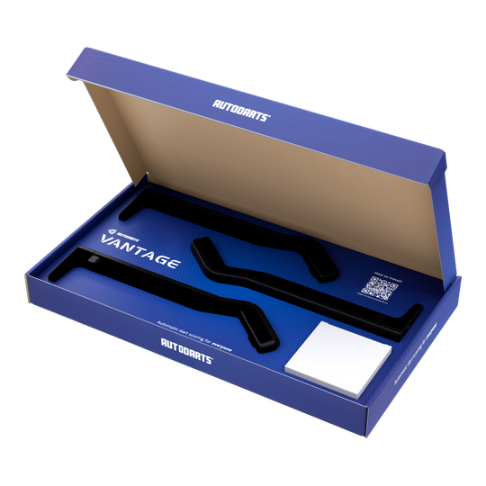 Das Bild zeigt das Autodarts Vantage Auto-Scoring-System. Das Produkt ist nicht näher beschrieben.