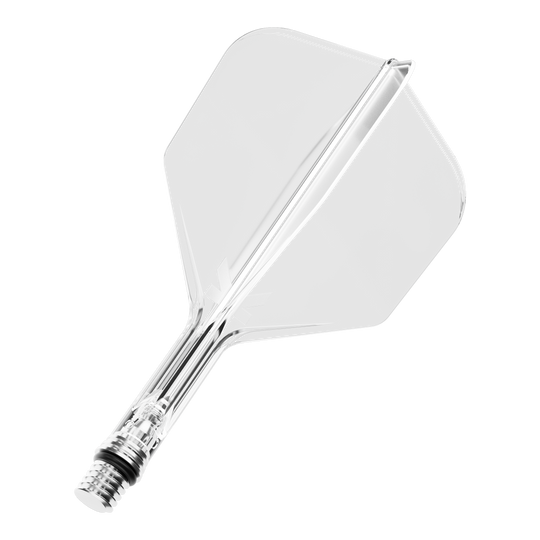 Target K-Shift 6 vluchten - Klaar Ein Target KShift No6 Dart-Flight in klarer Ausführung, 19 mm lang. Das Produkt ist transparent und einzeln abgebildet.