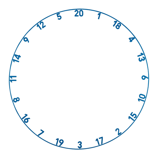 Precise 180 Endorphine stalen dartbord met nummerring - Arctisch blauw Das Precise 180 Endorphine Steeldartboard mit Nummernring in Arctic Blue ist abgebildet. Das Bild zeigt das Dartboard aus einer anderen Perspektive.