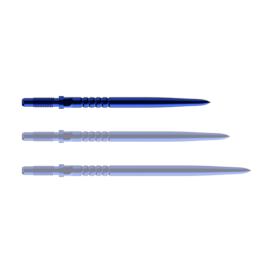 Bulls NL Convertible Point Dart Tips - Ringvormige Grip - Blauw Das Bild zeigt einen RingedGrip Convertible Point in Blau mit 32mm Länge. Es ist ein Ersatz für Dartpfeile.