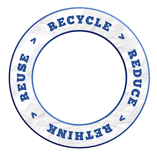 McDart Recyclen Verminderen Heroverwegen Hergebruiken Dartbord Omranding Das Produkt DBS-RRRR3_Surround_Recyle_Reuse_Reduce_Rethink_Blau_2 ist abgebildet. Es scheint ein nachhaltiges, blaues Objekt mit Bezug auf Wiederverwertung zu sein.