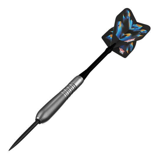 Abgebildet sind die Bulls NL Chaos Blue Steeldarts mit einem Gewicht von 23 Gramm. Die blauen Steeldarts sind speziell für Präzision und Kontrolle entworfen.