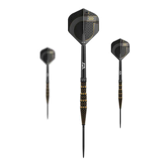Bulls NL Advantage 95 Slope Convertible Point stalen dartpijlen Zu sehen ist ein Set Bulls NL Advantage 95 Slope Convertible Point Steeldarts. Das Set ist vollständig dargestellt.