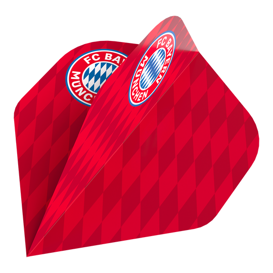 Bulls FC Bayern München Vluchtcollectie - 5 sets Das Bild zeigt die Bulls FC Bayern München Flight Collection - 5 Satz. Es sind fünf Flights im Stil des Fußballvereins FC Bayern München abgebildet.
