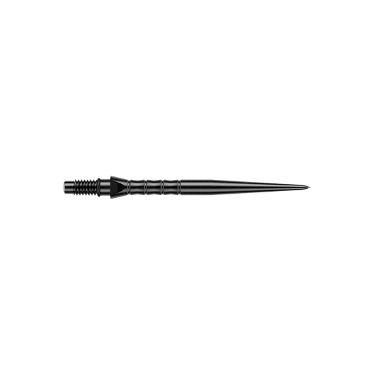 Winmau Switch Point Wave stalen dartpunten - zwart Abgebildet sind schwarze Steeldartspitzen mit einer Länge von 30 mm. Die Dartspitzen passen zu typischen Steeldartpfeilen.