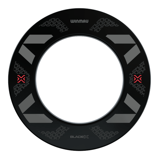 Winmau Blade X Dartboard Surround Hier ist das Produkt Winmau Blade X Dartboard Surround abgebildet. Die Umrandung schützt den Bereich um das Dartboard vor Abprallern.