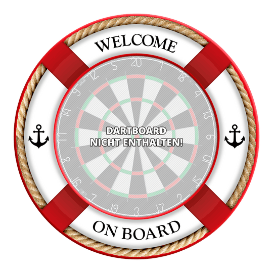 McDart On Board Dartboard Omranding - Met aangepaste tekst Zu sehen ist das Produkt MSF-G2 McDart OnBoard Dartboard Surround Rot. Es handelt sich vermutlich um einen roten Dartboard-Surround von McDart.