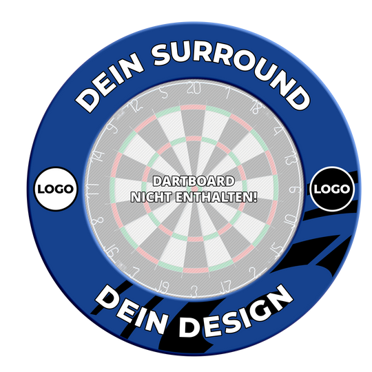 Dartbordomlijsting met uw eigen ontwerp Abgebildet ist ein Artikel namens MSF-Blau_Dartboard_Surround_Wunschdruck_Blau_3. Es werden keine weiteren Produktinformationen bereitgestellt.