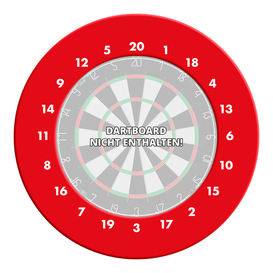 HD-cijfers dartbordrand - Aangepaste kleuren Hier ist ein Dartboard Surround in roter Farbe und ohne Logo abgebildet. Die Zahlen sind im HD-Design angebracht.