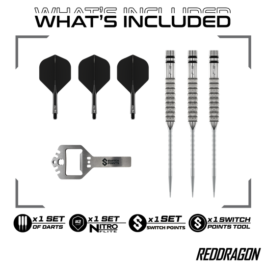Red Dragon Gian Van Veen Tour Edition Switch Point Steeldarts - 21 g Gezeigt werden die Red Dragon Gian Van Veen Tour Edition Switch Point Steeldarts - 21g. Das moderne Design unterstützt ein präzises Spiel.