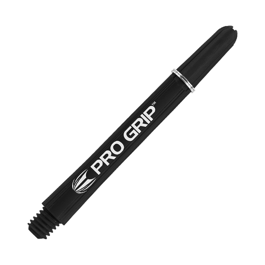 Das Bild zeigt einen schwarzen Pro Grip Schaft von Target. Auf dem Schaft steht deutlich sichtbar der Schriftzug "PRO GRIP".