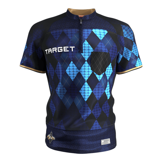 Target Beau Greaves dartshirt 2027 Das Target Beau Greaves Dartshirt 2027 ist auf diesem Bild zu erkennen. Es ist eine passende Bekleidung für Dartsportler.