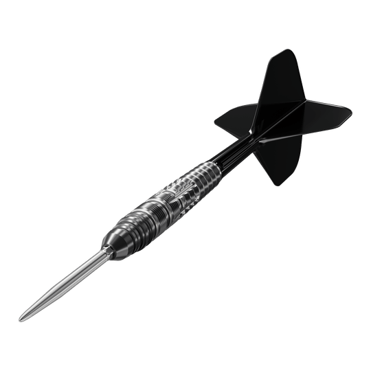 Target Japan Black Marque Blaze Swiss Point stalen dartpijlen - 23 g Zu sehen sind die Target Japan Black Marque Blaze Swiss Point Steeldarts - 23g aus einer anderen Perspektive. Die Darts haben eine schwarze, stilvolle Optik.
