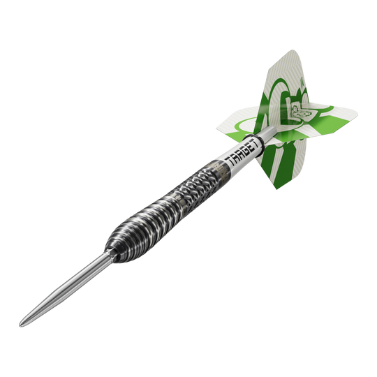 Target Charlie Manby Swiss Points stalen dartpijlen Die Target Charlie Manby Swiss Points Steeldarts sind auf diesem Bild zu sehen. Sie sind speziell für das Steeldartspiel entwickelt.
