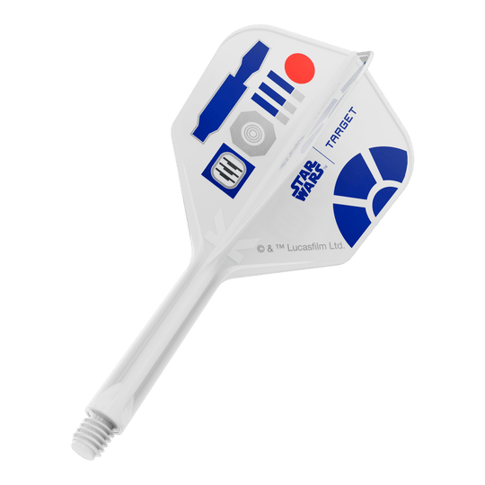 Target Star Wars K-Flex R2D2 No6-vluchten Dieses Bild zeigt ein Produkt mit dem Dateinamen 410511_Target_StarWars_KFlex_R2D2_No6_Flights_Intermediate_26mm_1. Es handelt sich vermutlich um einen Teil eines Star Wars Dart-Flights.