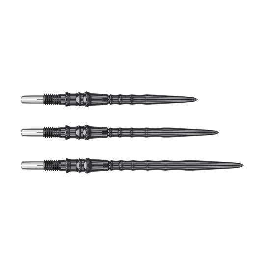 Target Japan Premium Swiss Point Steel Dartpunten - Zwart Das Bild zeigt die Target Japan Premium Swiss Point Steeldartspitzen in Schwarz. Die Spitzen sind robust und bieten einen sicheren Halt im Board.
