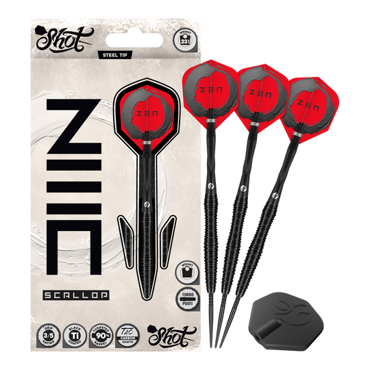 Shot ZEN Scallop Turbo Point stalen dartpijlen - 23 g