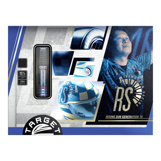 Target Japan Rising Sun GEN10 zachte darts - 21,5 g Zu sehen ist das Produkt Target Japan Rising Sun GEN10 Softdarts - 21,5g. Das Design und die Materialien sind für Profis geeignet.