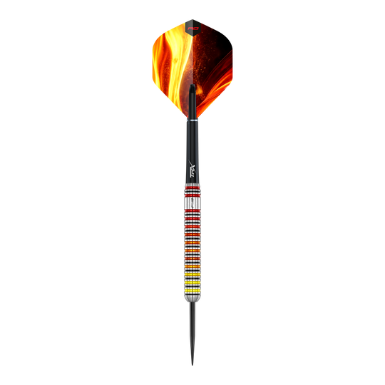 Red Dragon Oven Stalen Darts Das Bild zeigt einen Red Dragon Furnace Steeldart. Der Pfeil ist für das klassische Steeldartspiel hergestellt.