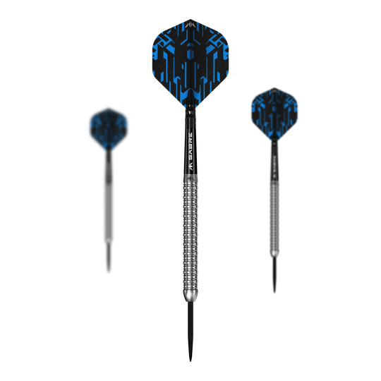 Mission Jack Tweddell Zilveren Stalen Darts Ein Bild mit dem Dateinamen M002000_Mission_Jack_Tweddell_Silver_Steeldarts_1Set. Es zeigt wahrscheinlich ein Set aus silbernen Steeldarts.