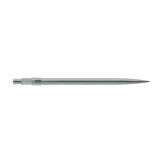 Harrows Quick Point Dartpunten - Zilver Das Bild zeigt vermutlich silberne Dartspitzen von Harrows in 40mm Länge. Der Dateiname lautet 'QP23950_Harrows_QuickPoint_Dartspitzen_Silber_40mm_2'.