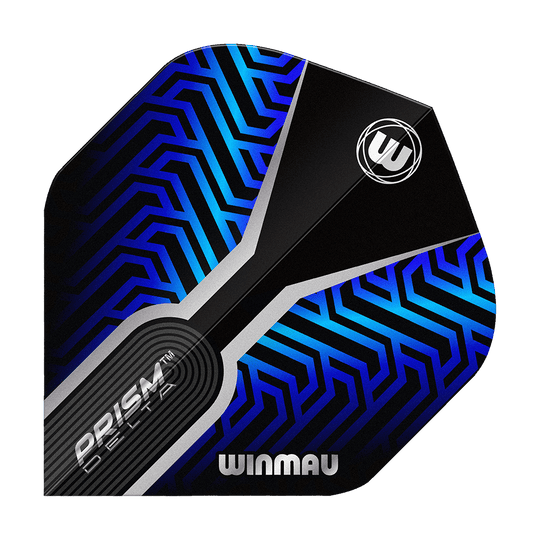 Winmau Prism Delta Blue No2 Standaardvluchten Hier zu sehen sind die Winmau Prism Delta Blue No2 Standard Flights. Die Dart Flights verfügen über ein auffälliges blau-schwarzes Muster.