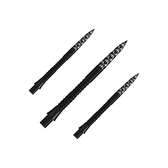 Mission Caliburn EVO dartpunten met GV-logo - Zwart Dieses Bild zeigt ein Set von Mission Caliburn EVO GV-Logo Steeldartspitzen in Schwarz, 32 mm. Die Dartspitzen sind für professionelle Dartspiele geeignet.