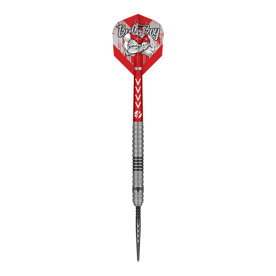 Shot met Michael Smith Series 2 Turbo Point stalen dartpijlen Dieses Bild präsentiert die Shot Michael Smith Series 2 Turbo Point Steeldarts. Die Pfeile gehören zur beliebten Michael Smith Kollektion.