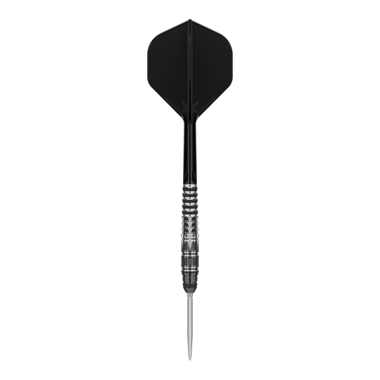 Target Japan Black Marque Blaze Swiss Point stalen dartpijlen - 23 g Abgebildet sind Target Japan Black Marque Blaze Swiss Point Steeldarts - 23g. Das Design ist elegant in Schwarz gehalten.