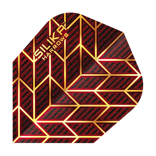 Harrows Silika Monarch No6 Flights in Rot. Die Dart-Flights besitzen eine markante Farbe.