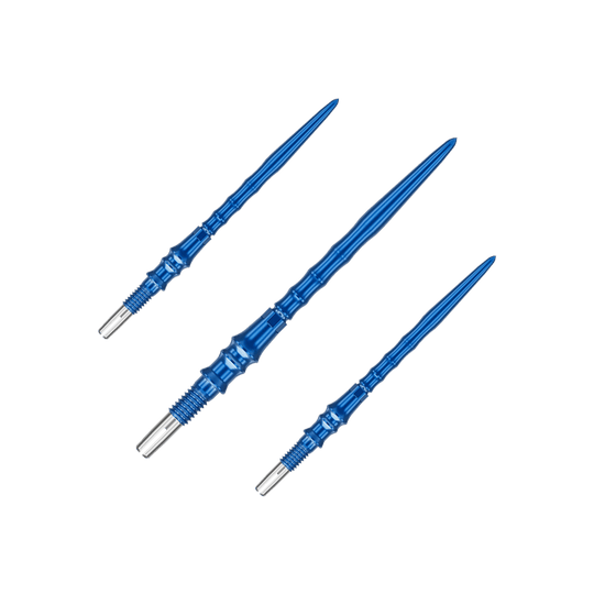 Hier ist ein Set aus blauen Dartspitzen abgebildet. Die Spitzen haben eine Länge von 35 mm.
