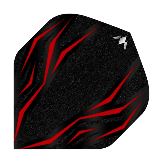 Mission Lava Red nr. 6 vluchten Mission Lava Red No6 Flights sind auf diesem Bild abgebildet. Die Flights sind in Rot und werden für Dartpfeile verwendet.