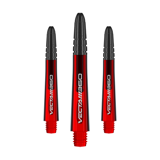 Das Produkt zeigt einen Satz von Dart-Shafts mit dem Namen 7025-219_Winmau_Vecta_Blade360_Shafts_Rot_40mm_1Set. Die Dart-Shafts sind rot und 40 mm lang.