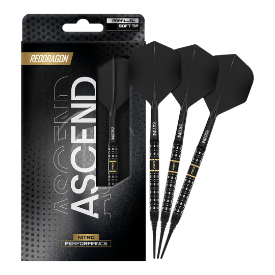 Red Dragon Ascend Parallel Softdarts - 20g Abgebildet sind Red Dragon Ascend Parallel Softdarts - 20g. Die Darts sind für Präzision beim Spiel konzipiert.
