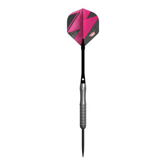 Bulls NL Lightning Pink steel darts Der Bulls NL Lightning Pink Steeldart hat eine auffällige pink-schwarze Flight. Der Schaft ist silberfarben und geriffelt für besseren Halt.