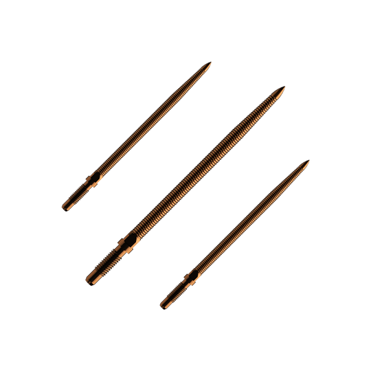 Bulls NL Convertible Point Dart Tips - Micro Grip - Brons Abgebildet ist ein Satz Dartspitzen mit MicroGrip in Bronze. Die Spitzen sind 36mm lang.