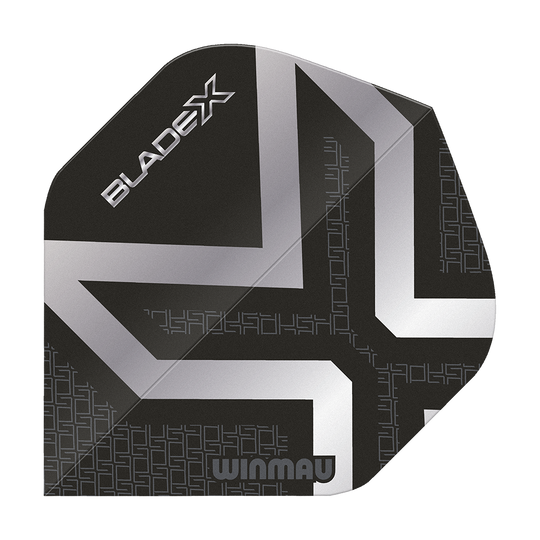 Winmau Prism Delta Blade X Metallic Silver No2 standaard flights Dies ist ein Winmau Prism Delta Blade X Metallic Silver No2 Standard Flight. Das Bild zeigt das Produkt in silberner Farbe.