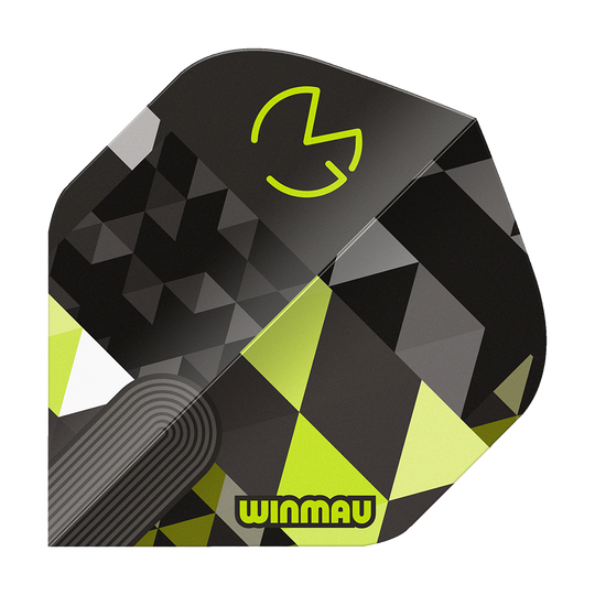 Winmau Prism Delta MvG Logo Groen Nr. 2 Standaardvluchten Zu sehen ist Winmau Prism Delta MvG Logo Green No2 Standard Flights. Es handelt sich um Dart-Flights in grün mit MvG-Logo.