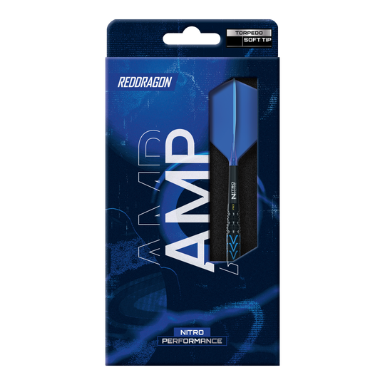 Abgebildet ist ein Red Dragon Amp Torpedo Softdart mit 22 Gramm. Der Pfeil ist speziell für Softdart-Wettbewerbe entwickelt.