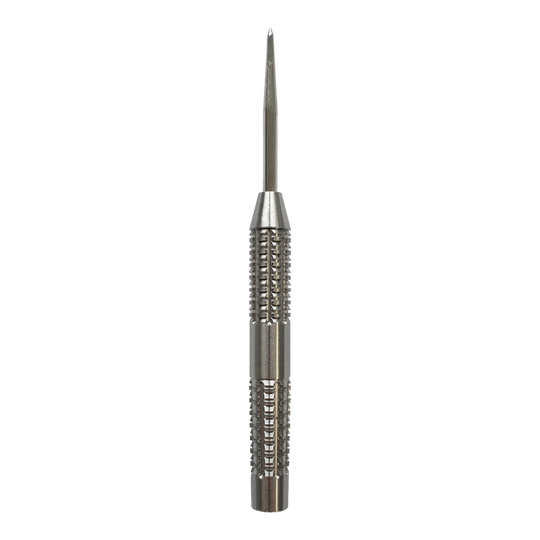 McDart SilverGrip Steeldart-vaten Das Bild zeigt einen McDart SilverGrip Steeldart Barrel. Der Dart ist aus Metall und hat eine strukturierte Grifffläche für besseren Halt.