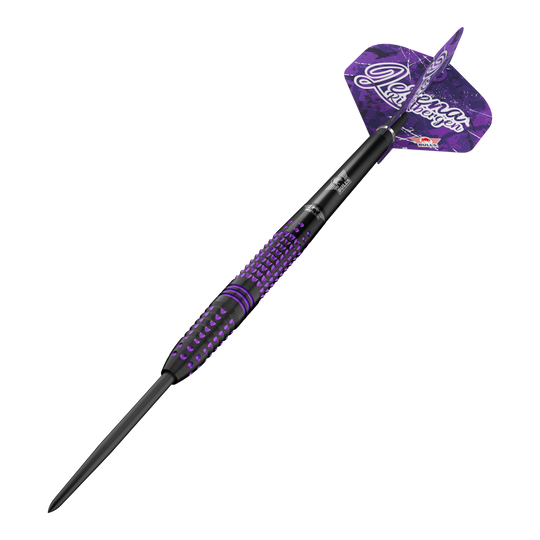 Abgebildet sind die Bulls NL Lerena Rietbergen Steeldarts - 24g. Das Bild zeigt die Details und die hochwertige Verarbeitung der Steeldarts.